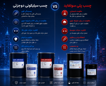 تفاوت چسب‌های سیلیکونی دوجزئی و پلی‌سولفاید Two-part silicone adhesives vs. polysulfide
